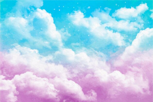 墙纸手绘水彩粉彩天空背景天空墙纸彩色粉彩