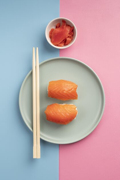 组成俯瞰美味的寿司厨房美味食品