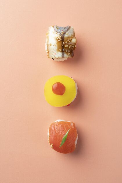 组成平铺寿司套餐美味分类饮食