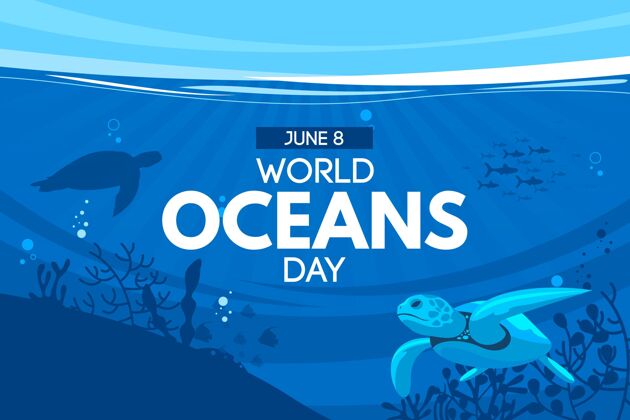 海洋平面世界海洋日插图活动全球世界海洋日