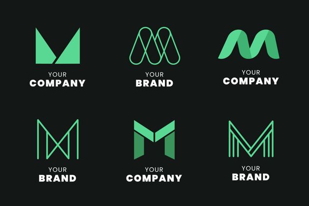 企业带m标志的模板包企业标识平面设计M标志