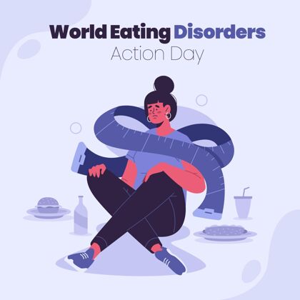 行动有机平面世界饮食失调行动日插画国际平面设计平面