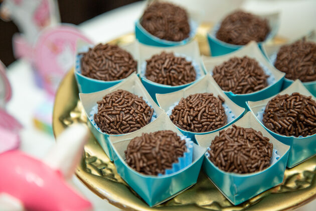 诱惑美味巧克力糖果特写镜头食物巧克力节食