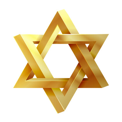 徽章犹太教之星所罗门之印图标大卫之星 犹太之星 以色列之星图标插图宗教黄金精神