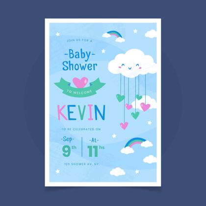 爱雨有机公寓婴儿淋浴邀请爱准备打印婴儿淋浴