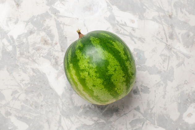 健康顶视图新鲜西瓜整个水果上的空白多汁的可食用水果甜瓜