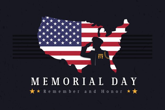 美国美国阵亡将士纪念日插图平面设计平面哀悼