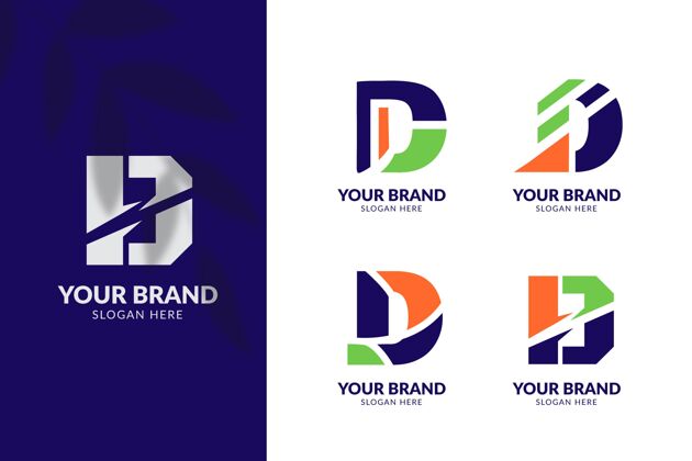 企业标识平面设计不同的d标志包Company品牌D标识