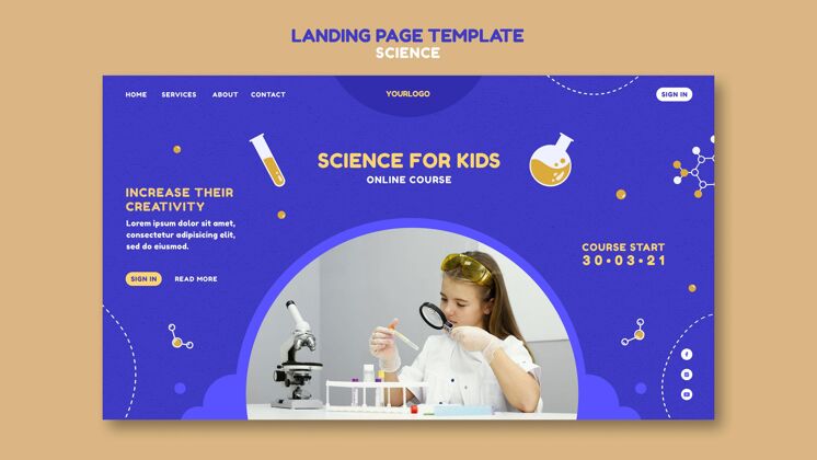 登陆页科学登陆页课堂网页模板提供