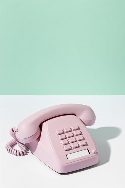 安排复古粉色电话装置通信资源对象