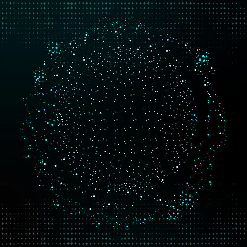 暗色调数字圆点技术企业背景宇宙圆圈设计元素