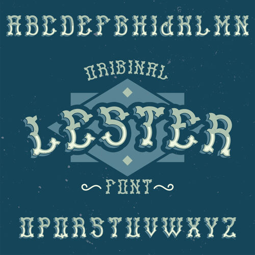 风格复古字母和标签字体命名莱斯特光哥特式设计