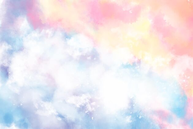 手绘手绘水彩粉彩天空背景粉彩背景粉彩水彩背景
