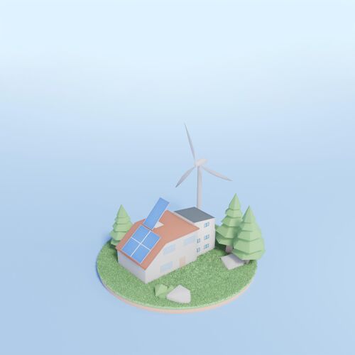 环保3d环境项目场景风能生态环保