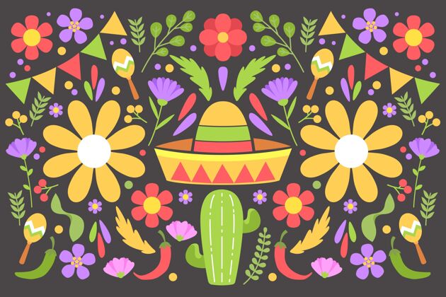 壁纸平淡的墨西哥背景节日彩色庆典