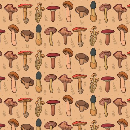 图案手绘蘑菇图案蘑菇手绘图案