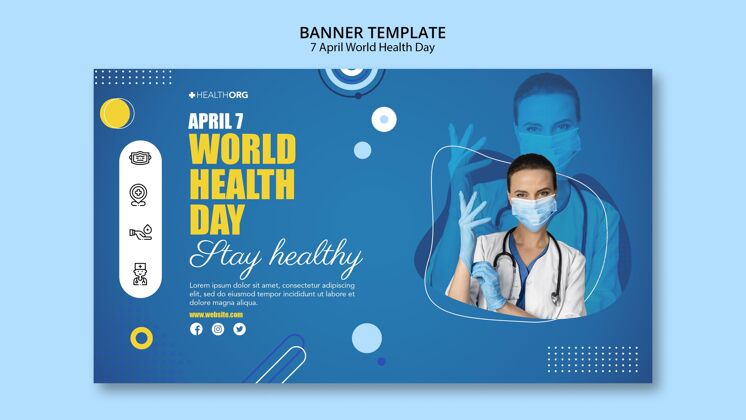 健康世界卫生日横幅附照片健康健康专业疾病