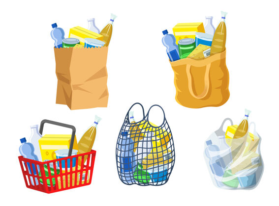 购物超市袋收集糕点塑料杂货店