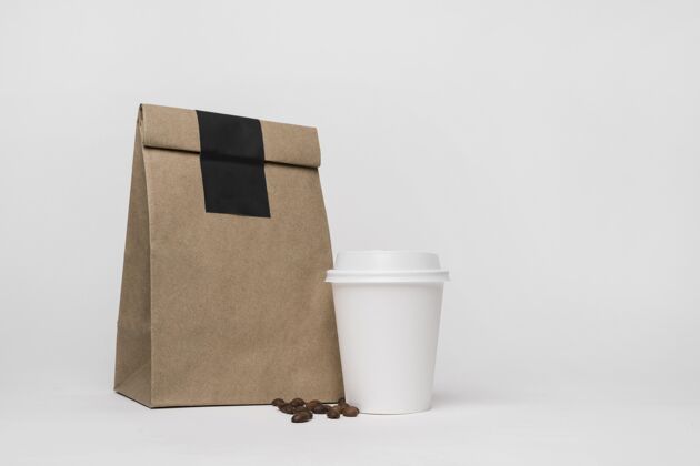 纸袋纸袋咖啡模型咖啡杯标签品牌