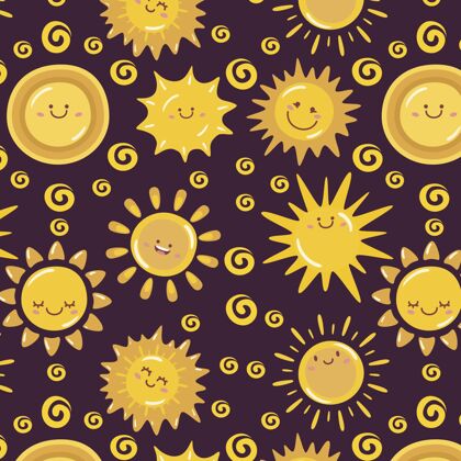 太阳手绘太阳图案太阳背景手绘背景