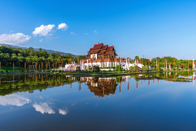 雄伟泰国清迈皇家植物园ratchaphruek的Hokhamluang泰国北部风格亚洲清迈结构
