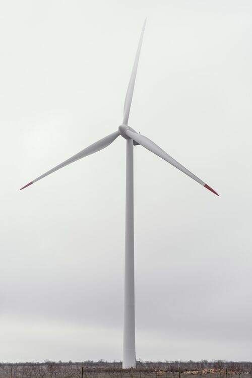 可持续发展风机现场正视图绿色能源环境可再生能源