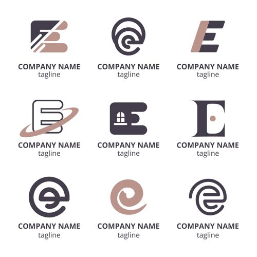 identity平面设计e标志模板集CompanyELogoCorporate