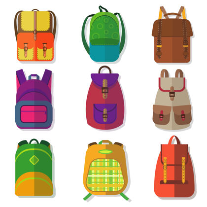 体育书包或儿童彩色背包隔离在白色携带团体书房