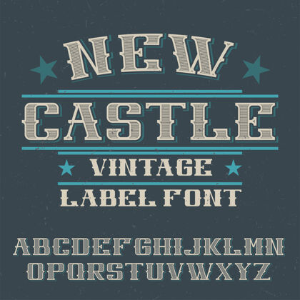 顺序老式标签字体命名为新城堡字母表集拉丁