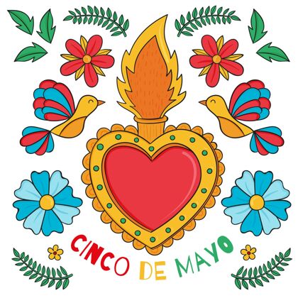 墨西哥手绘cincodemayo插图墨西哥节日手绘