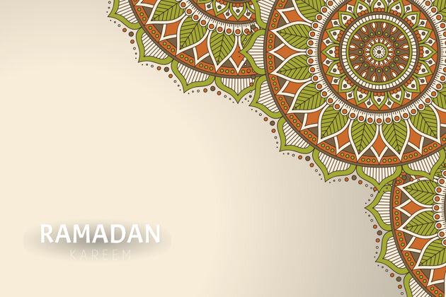 古董Ramadamkareem背景和曼荼罗装饰文化阿拉伯语曲线