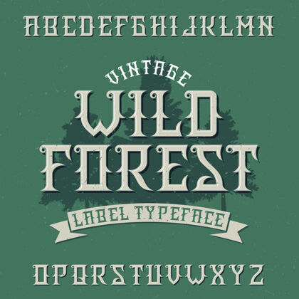 Hipster复古标签字体命名为野生森林Typescript样式旧