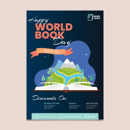 小说世界图书日垂直海报模板世界图书日庆典垂直