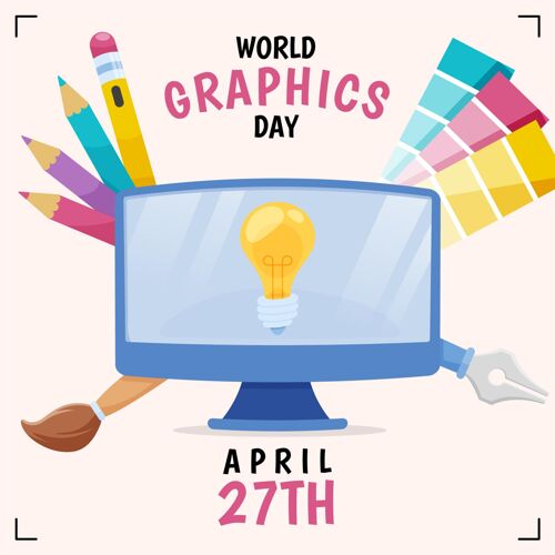 世界传播设计日手绘世界图形日插画传播设计国际世界图形日