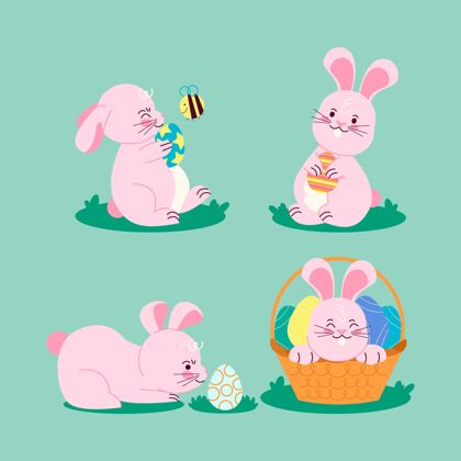 庆祝复活节兔子系列插图复活节兔子帕斯卡
