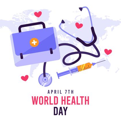 医学平面世界卫生日庆祝插画医疗健康平面