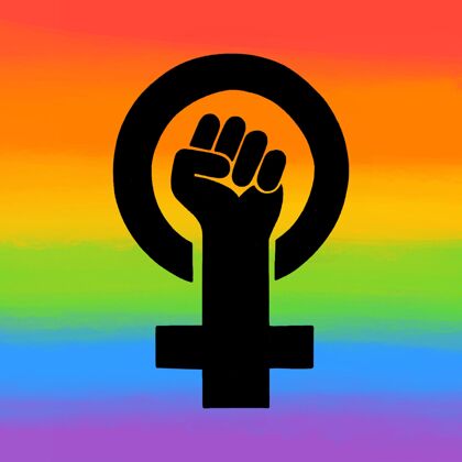 女权主义水彩女权主义者同性恋旗帜女性象征女性赋权平面