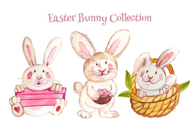 纪念复活节兔子系列水彩画插画复活节兔子传统