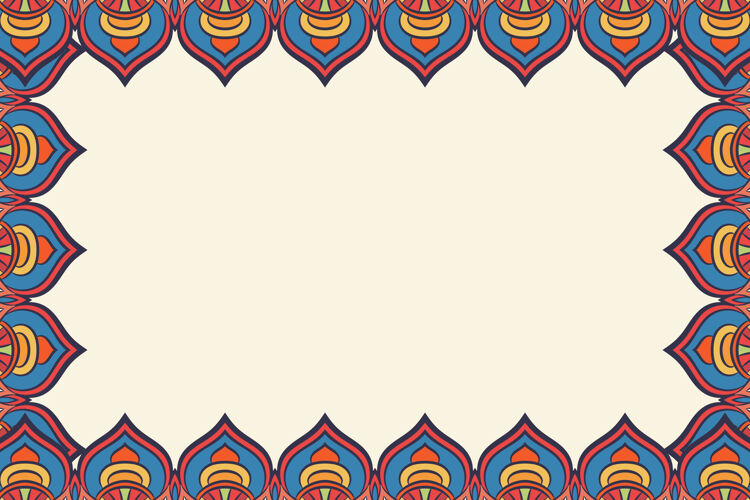 曼荼罗装饰美丽的背景几何花框几何背景锦缎