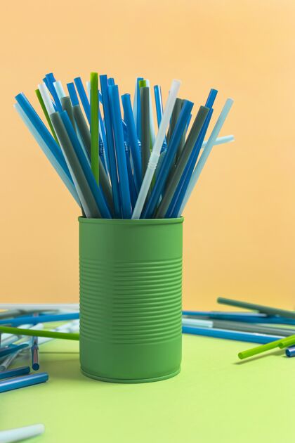 吸管彩色塑料吸管收集罐套装收藏塑料吸管