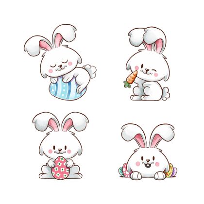收集复活节兔子系列水彩画Pascha插图复活节