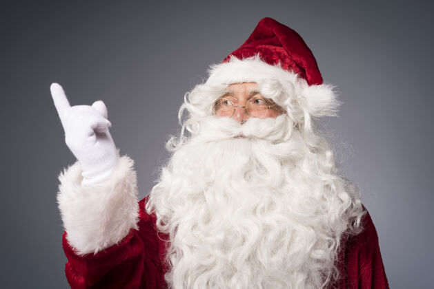 庆祝活动友善的圣诞老人的画像积极的情绪站立圣诞老人