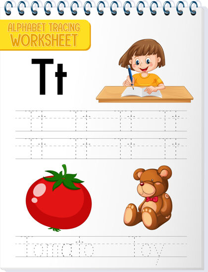 教育字母表跟踪工作表与字母t和t活跃小学校