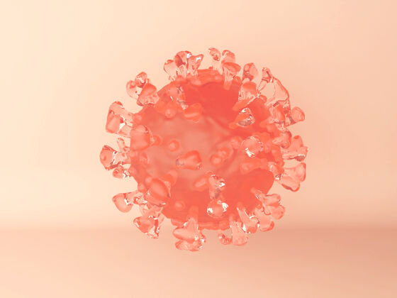 流感一个橙色的冠状病毒细胞一个传染性病毒的显微图像冠状病毒警报疾病