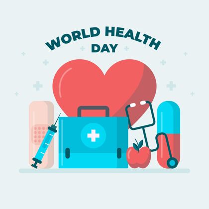 庆典世界卫生日心脏和急救箱插图医疗保健医疗急救箱
