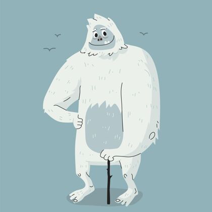 吓坏了手绘雪人可恶雪人插图人物动物生物