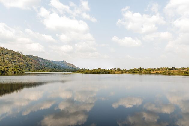景观非洲自然景观 湖光山色风景地形自然