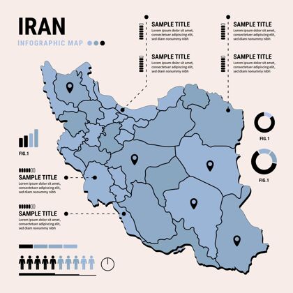 信息平面设计伊朗地图信息图图形国家平面设计
