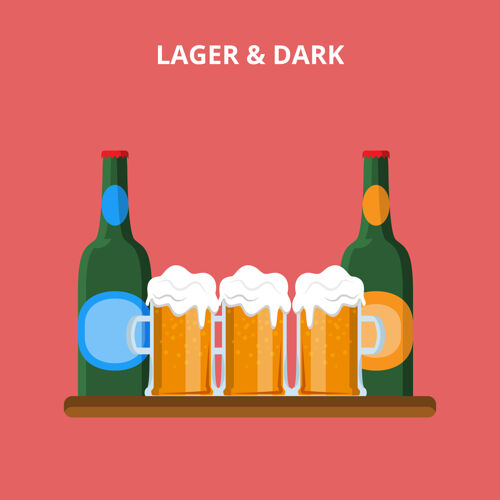 信息啤酒类型啤酒和墨镜瓶概念网站插图啤酒信息图收集
