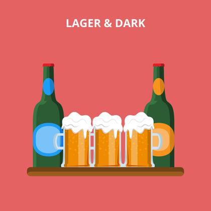 信息啤酒类型啤酒和墨镜瓶概念网站插图啤酒信息图收集